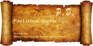 Pavlicsek Dorka névjegykártya